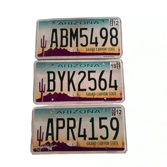 Retired Arizona License Plates Set of 3 - Picture 1 of 2